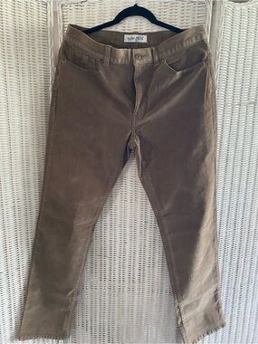 Men's Tan Corduroy Pants - Classic Straight Fit